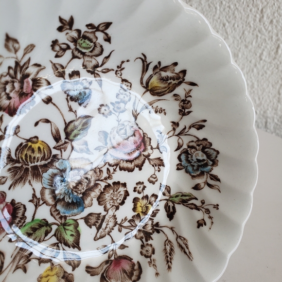 #Staffordshire Bouquet Johnson Bros Hand-engraving Small Bowl Vintage - Picture 3 of 10